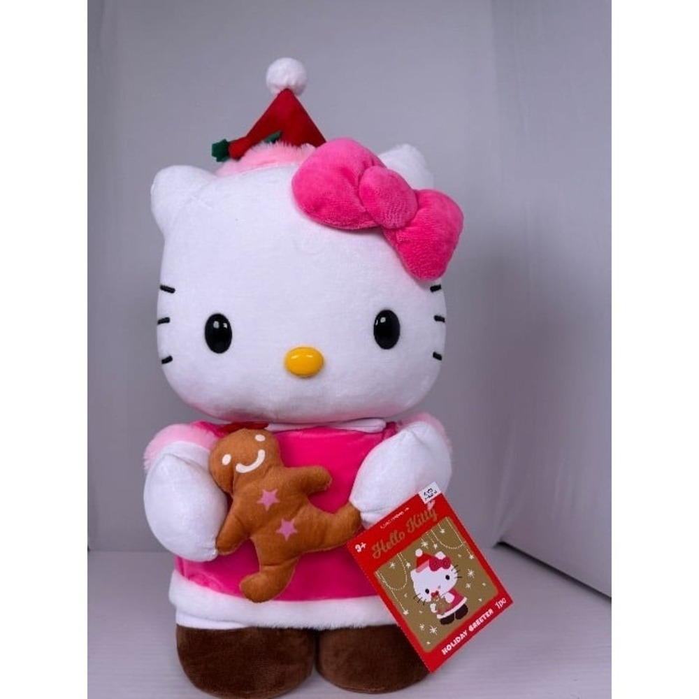 NWT -‎ Hello Kitty holding Gingerbread Cookie Christmas Greeter-CVS 2025